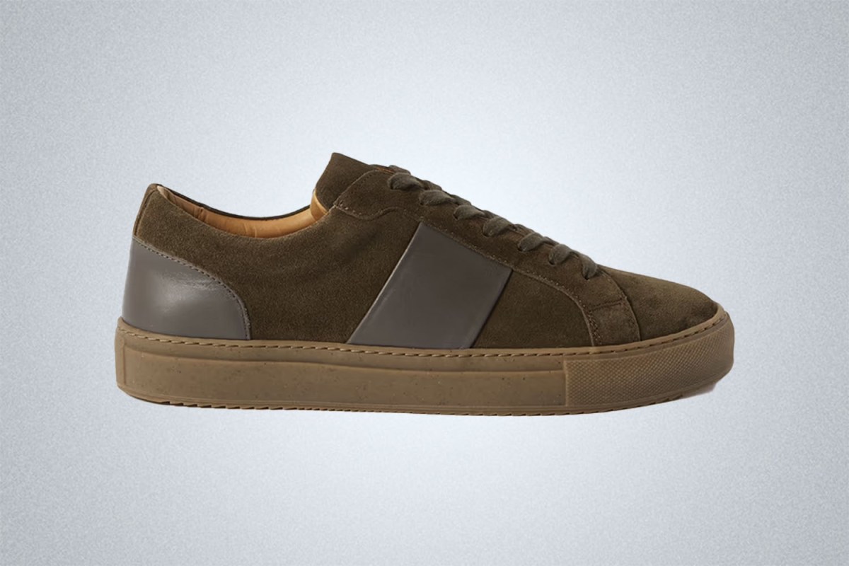 Mr P. Larry Leather-Trimmed Regenerated Suede Sneaker