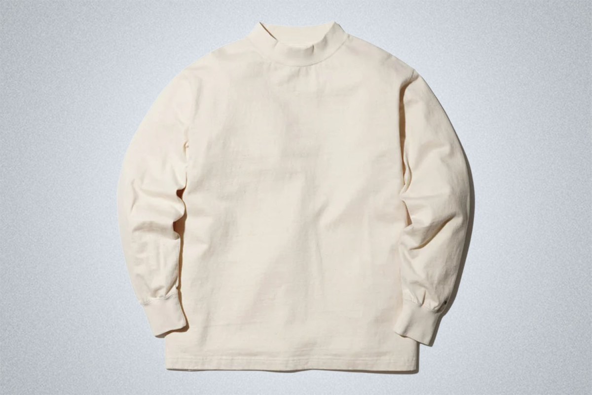 Snow Peak Recycled Cotton Mockneck Long Sleeve T-Shirt
