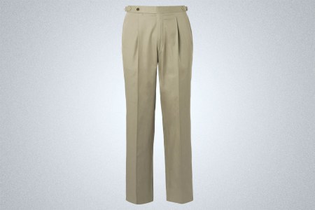 Best Luxury Chino: Stòffa Tapered Pleated Cotton-Twill Trousers