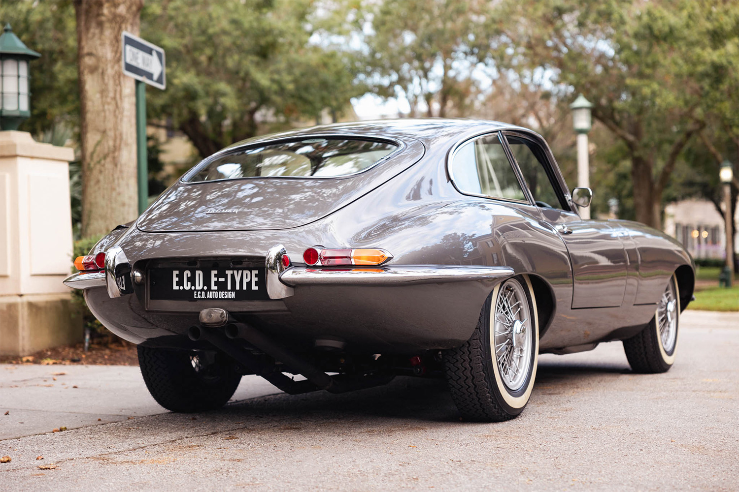 A Jaguar E-Type rebuild and upgraded by the restomod shop ECD Automotive Design in Florida