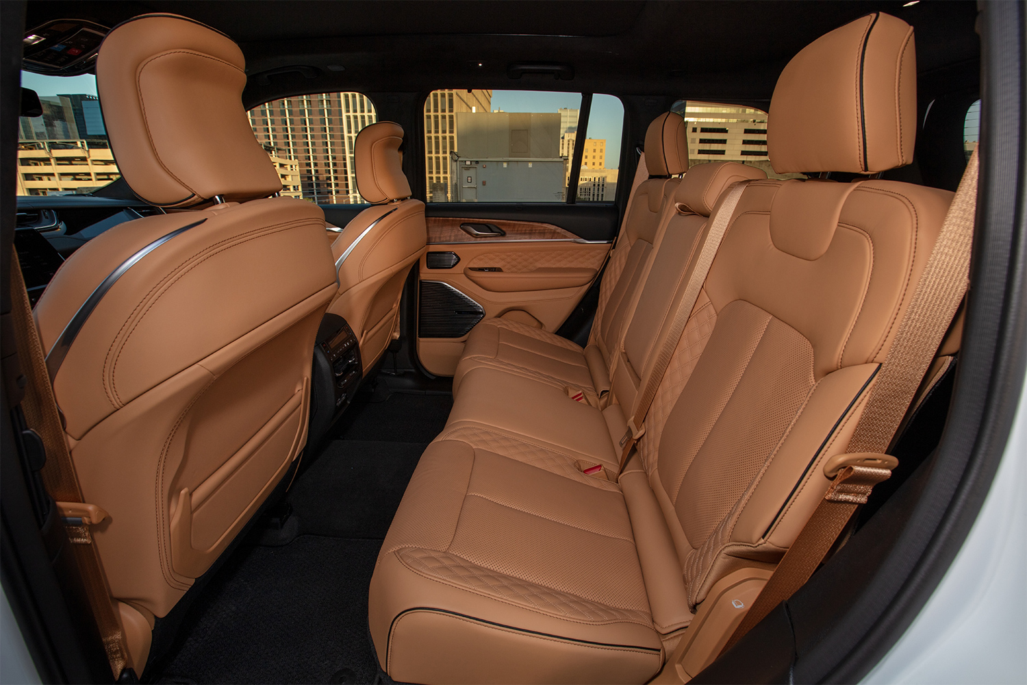 Rear seats in the 2023 Jeep Grand Cherokee 4xe Summit Reserve SUV