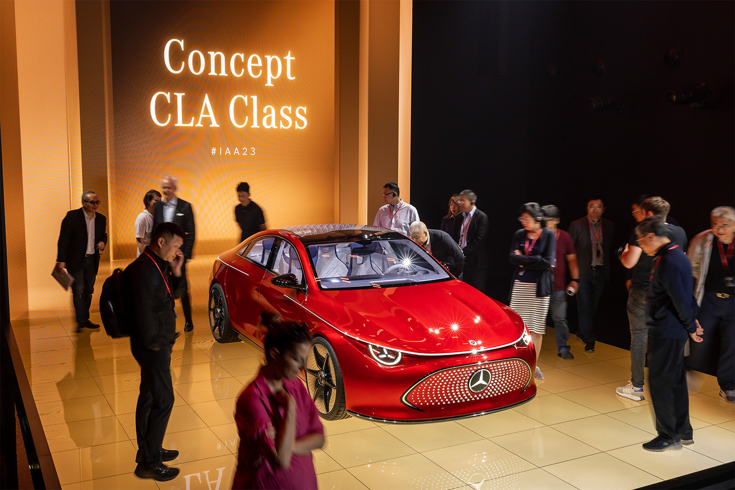 The Mercedes-Benz Concept CLA Class Sedan on display at the IAA Mobility Show 2023