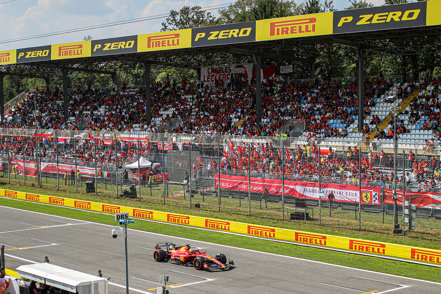 Fans in the stands at the Monza Circuit for the Italian Grand Prix 2023