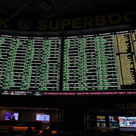 A display of prop bets for the Super Bowl.