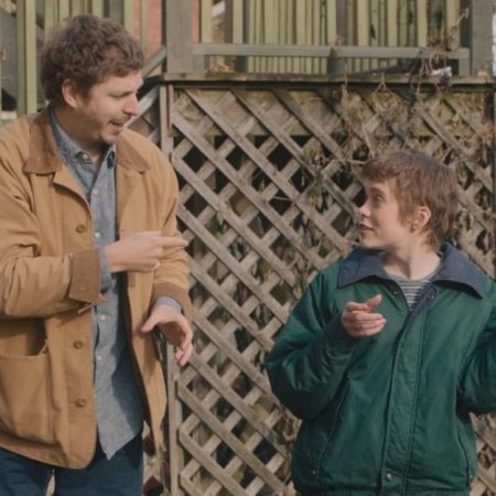 Michael Cera and Sophia Lillis in "The Adults"