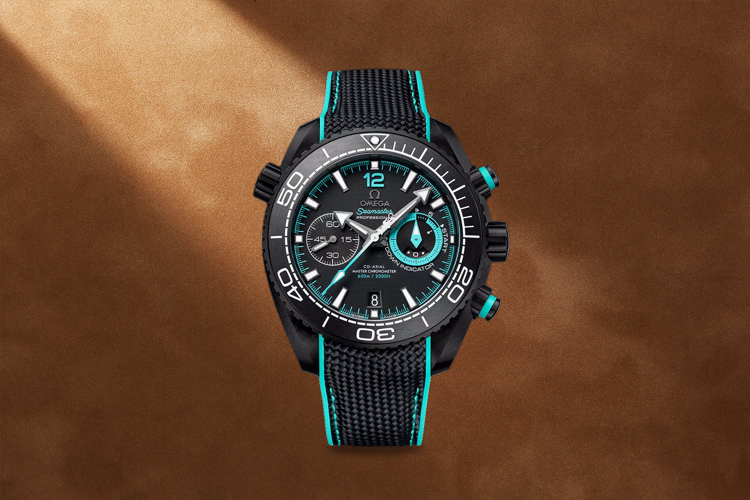 Black watch with turquoise accents