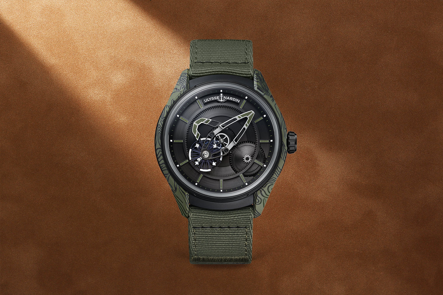 Dark green and black watch