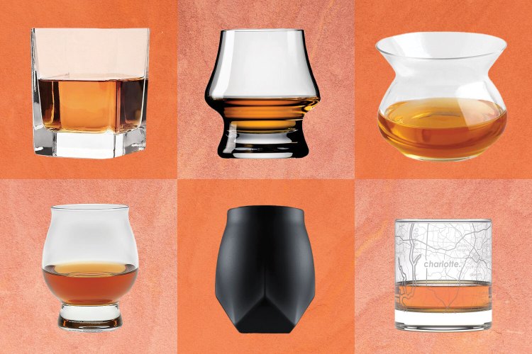 Six different glasses ideal for drinking bourbon