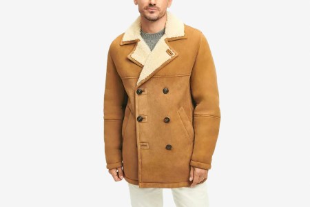 Brooks Brothers Shearling Double-Breasted Coat
