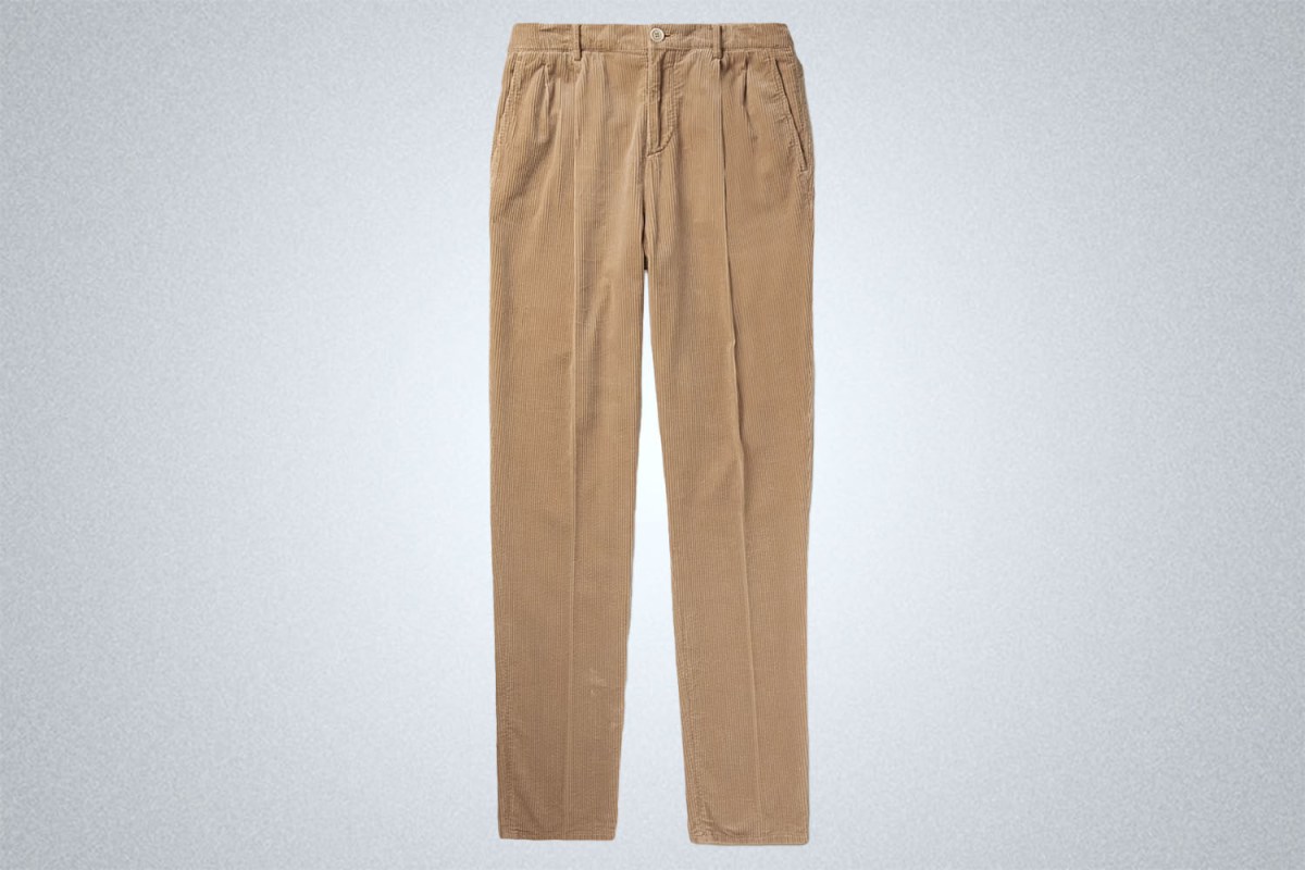 Brunello Cucinelli Straight-Leg Pleated Cotton-Corduroy Trousers