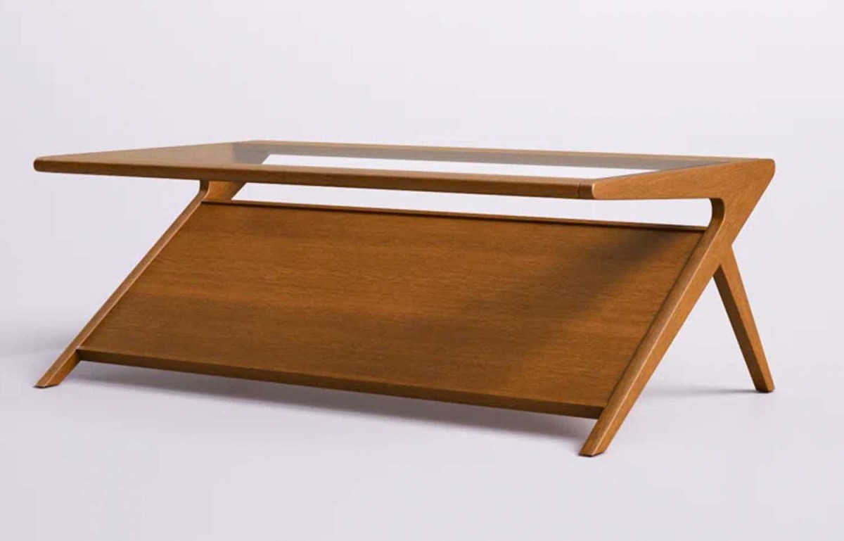 Wade Logan Desi Coffee Table with Tempered Glass and Storage