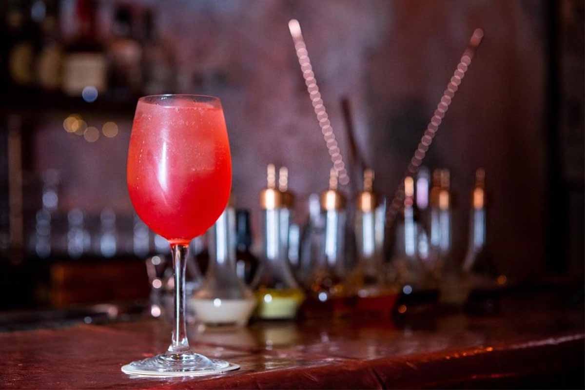 Jackolope Spritz cocktail on a bartop, one of the cocktails you'll find at the 2023 New York City Wine and Food Festival