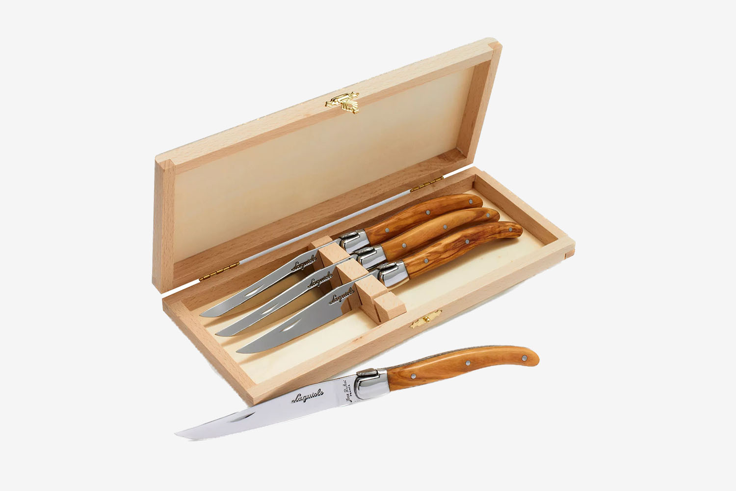 Dubost Laguiole Olivewood Steak Knives