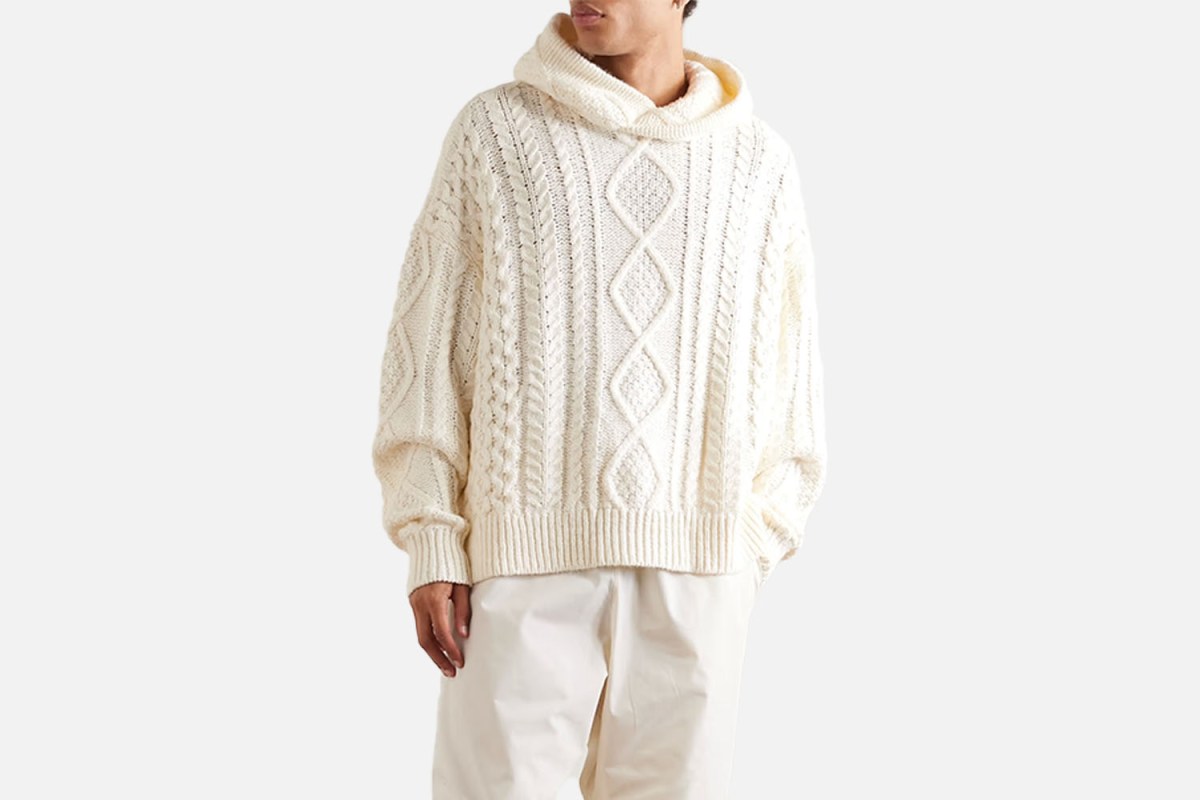 Fear of God Essentials Oversized Cable-Knit Hoodie