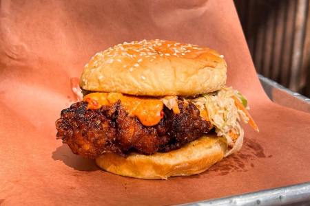 A fried chicken sandwich from Federalist Pig, one of the best in Washington, D.C.