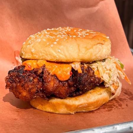 A fried chicken sandwich from Federalist Pig, one of the best in Washington, D.C.
