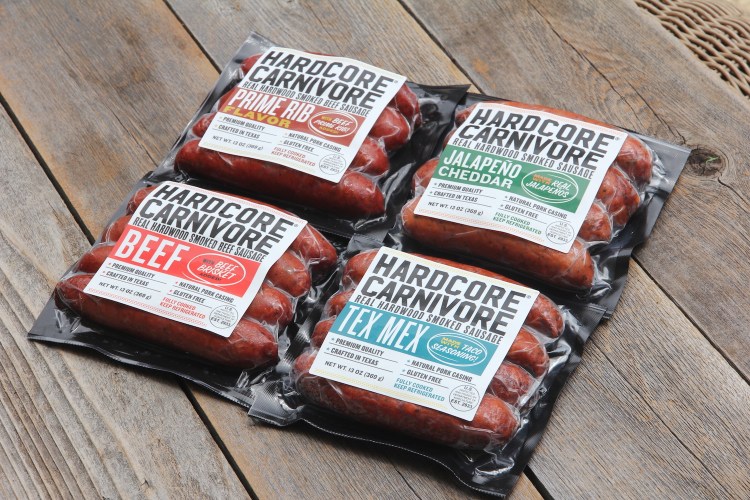 Four packs of sausage fromHardcore Carnivore