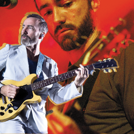 James Mercer of The Shins in 2022 and in 2004. The band's album "Chutes Too Narrow" is celebrating its 20th anniversary.