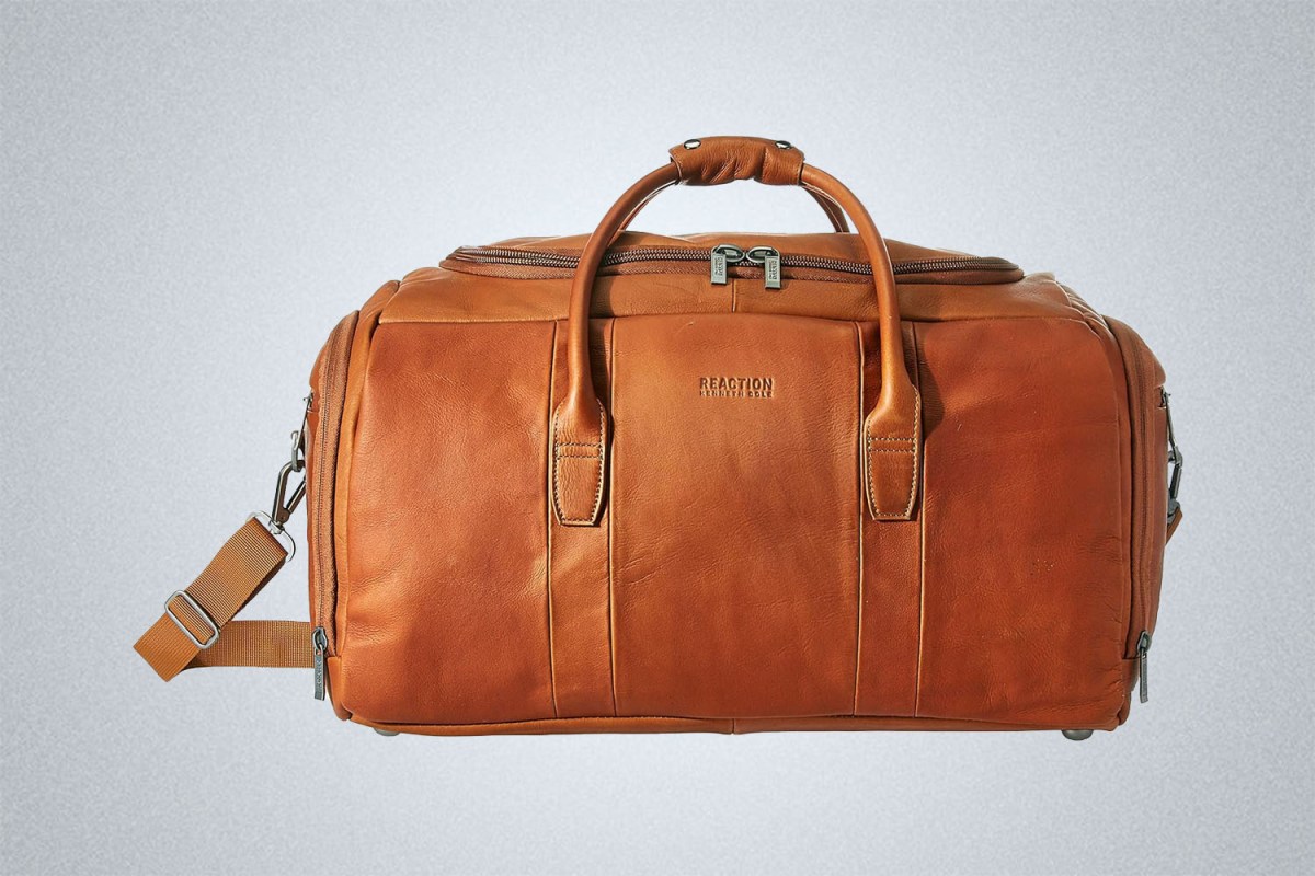 Kenneth Cole Reaction Duff Guy Colombian Leather 20u0026amp;#8243; Travel Duffel Bag