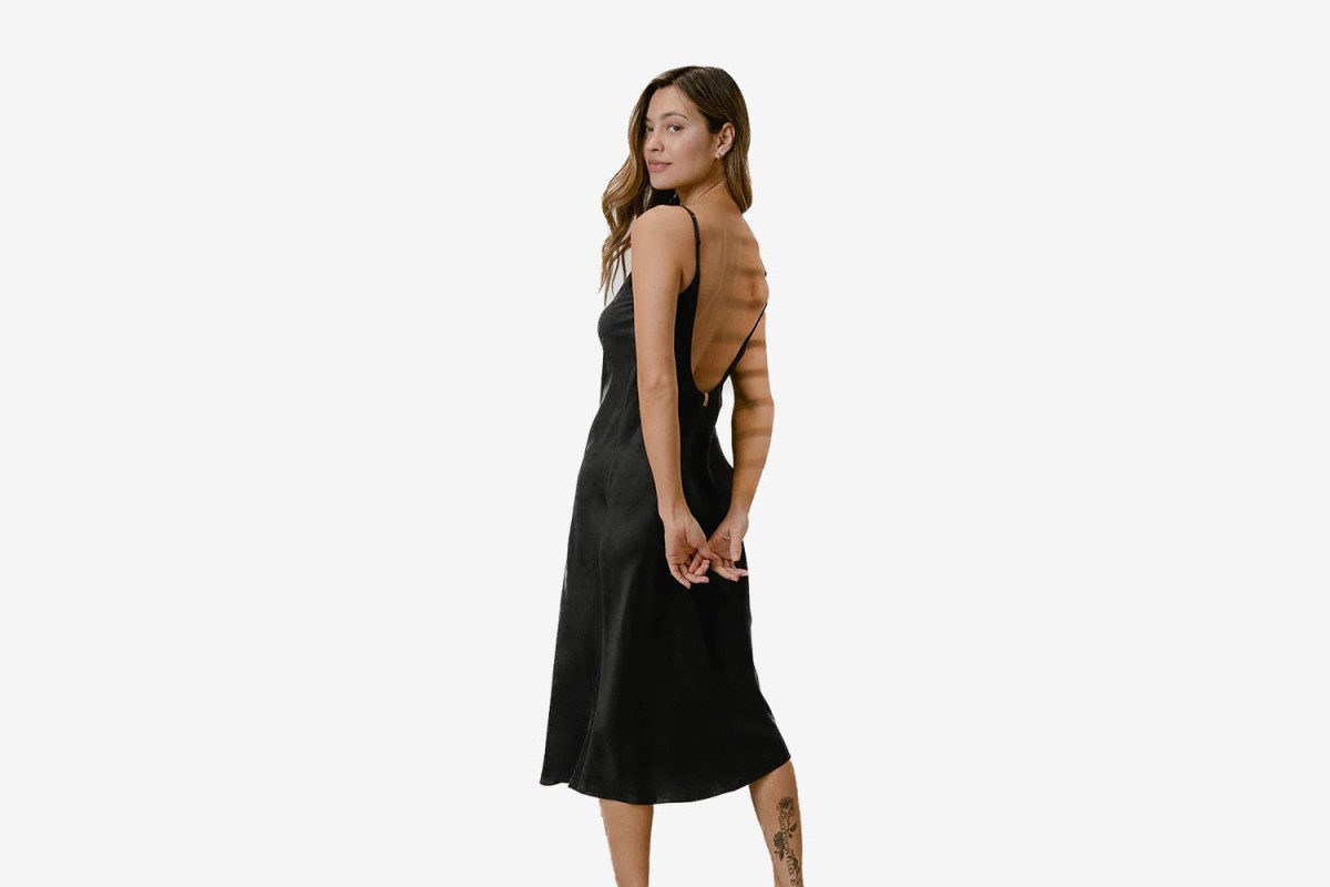 Lunya Washable Silk Bias Slip Dress
