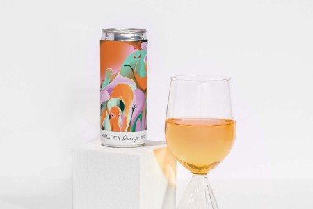 Nomadica Orange Wine in a can and in a glass
