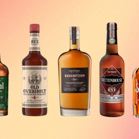 Five bottles of affordable rye whiskey