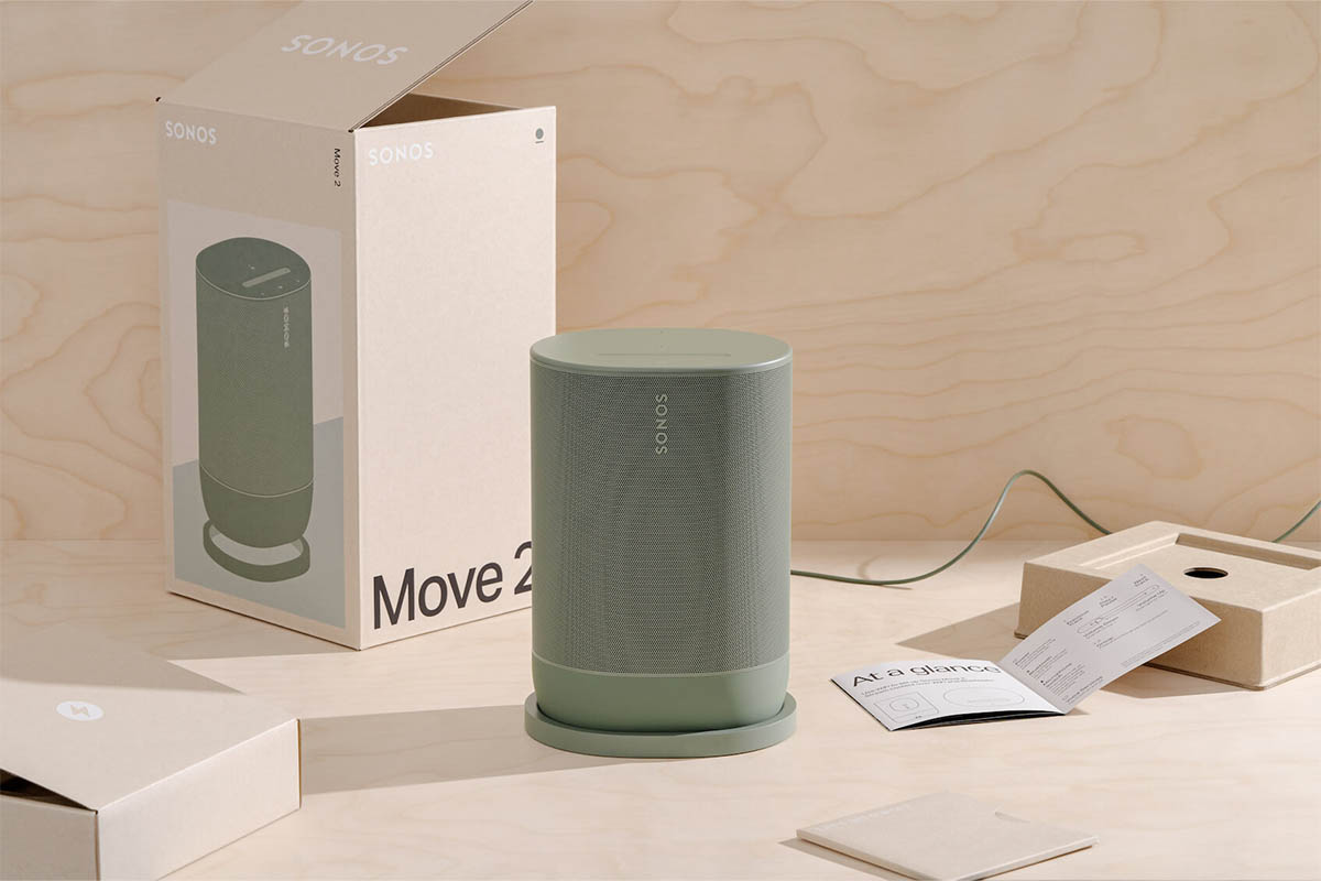 Unpacking the olive Sonos Move 2