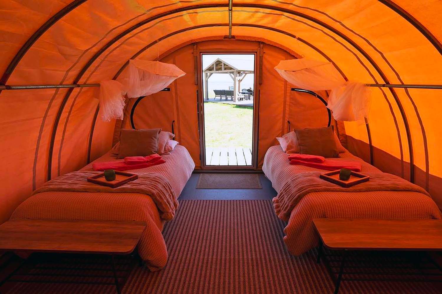 A tent interior