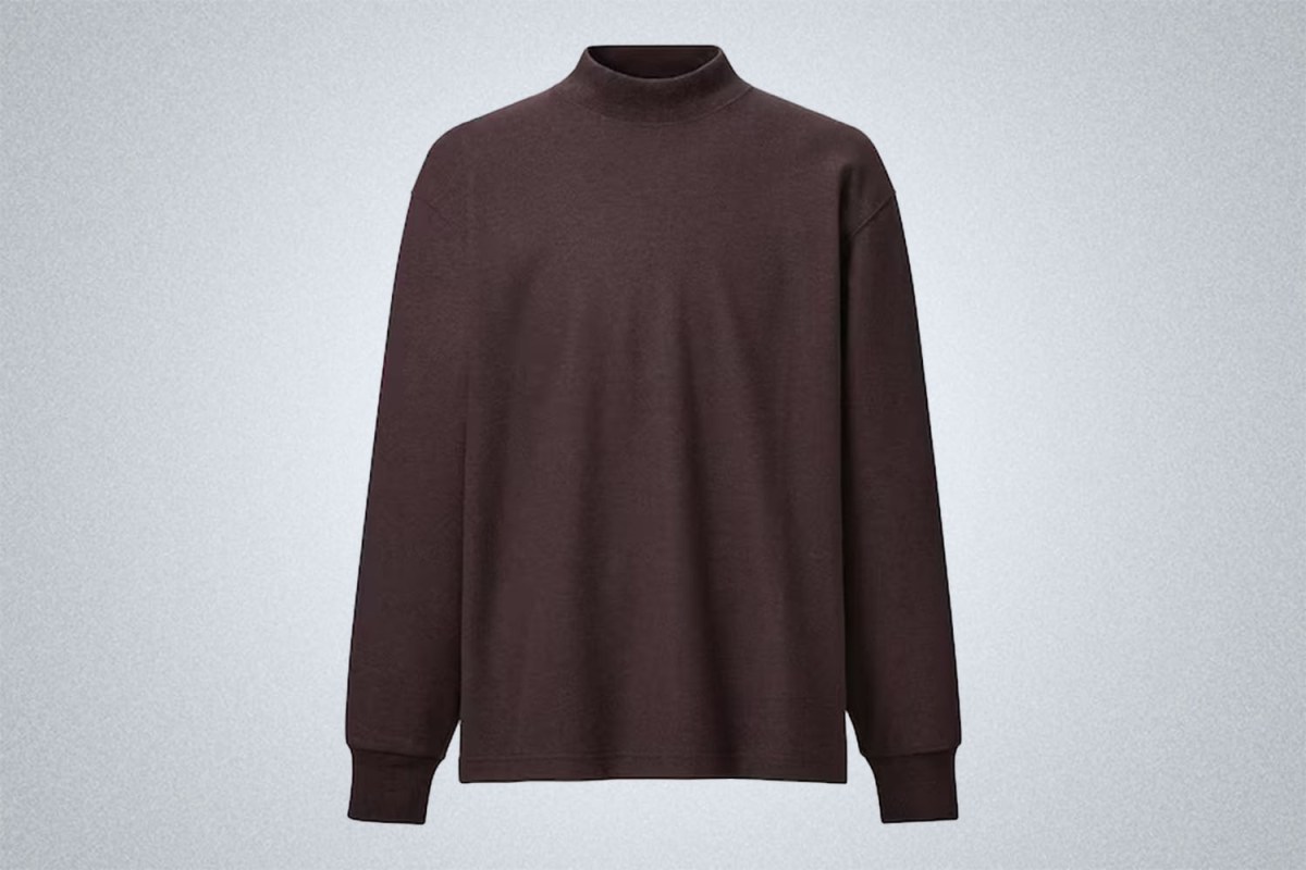 Uniqlo U Brushed Jersey Mock Neck Long-Sleeve T-Shirt