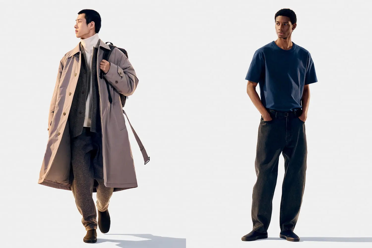 two model shots of the Uniqlo U FW2023 Collection