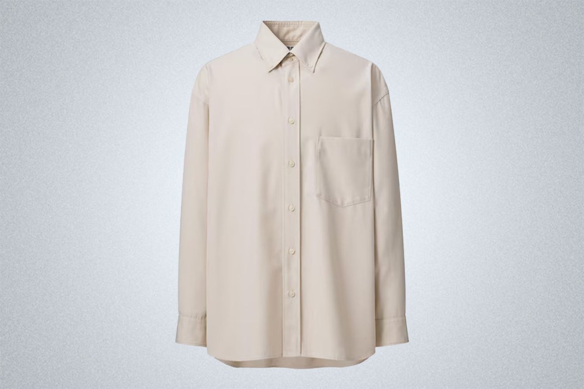 Uniqlo U Twill Oversized Striped Long-Sleeve Shirt