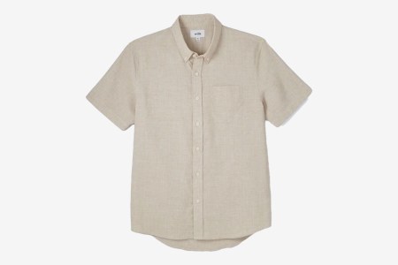 Wills Wrinkle Free Linen Short Sleeve Button Down