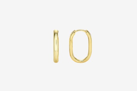 Zoe Lev Gold Vermeil Thick Oval Hoops