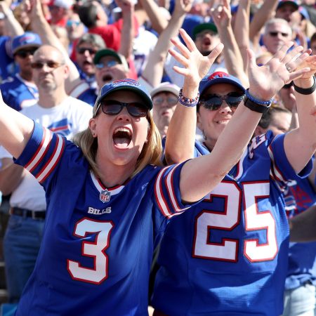 Fans react during a game between the Bills and Dolphins.