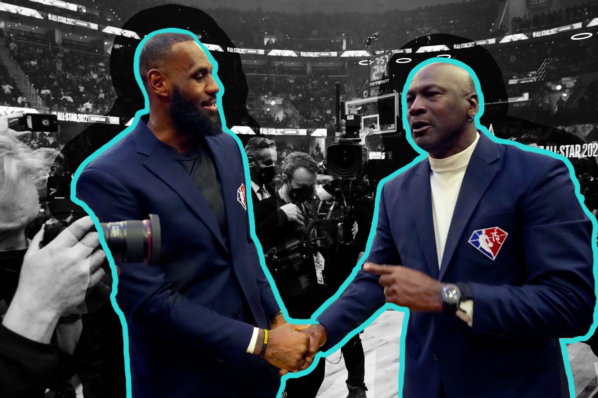 LeBron James and Michael Jordan at the 2022 NBA All-Star Game.