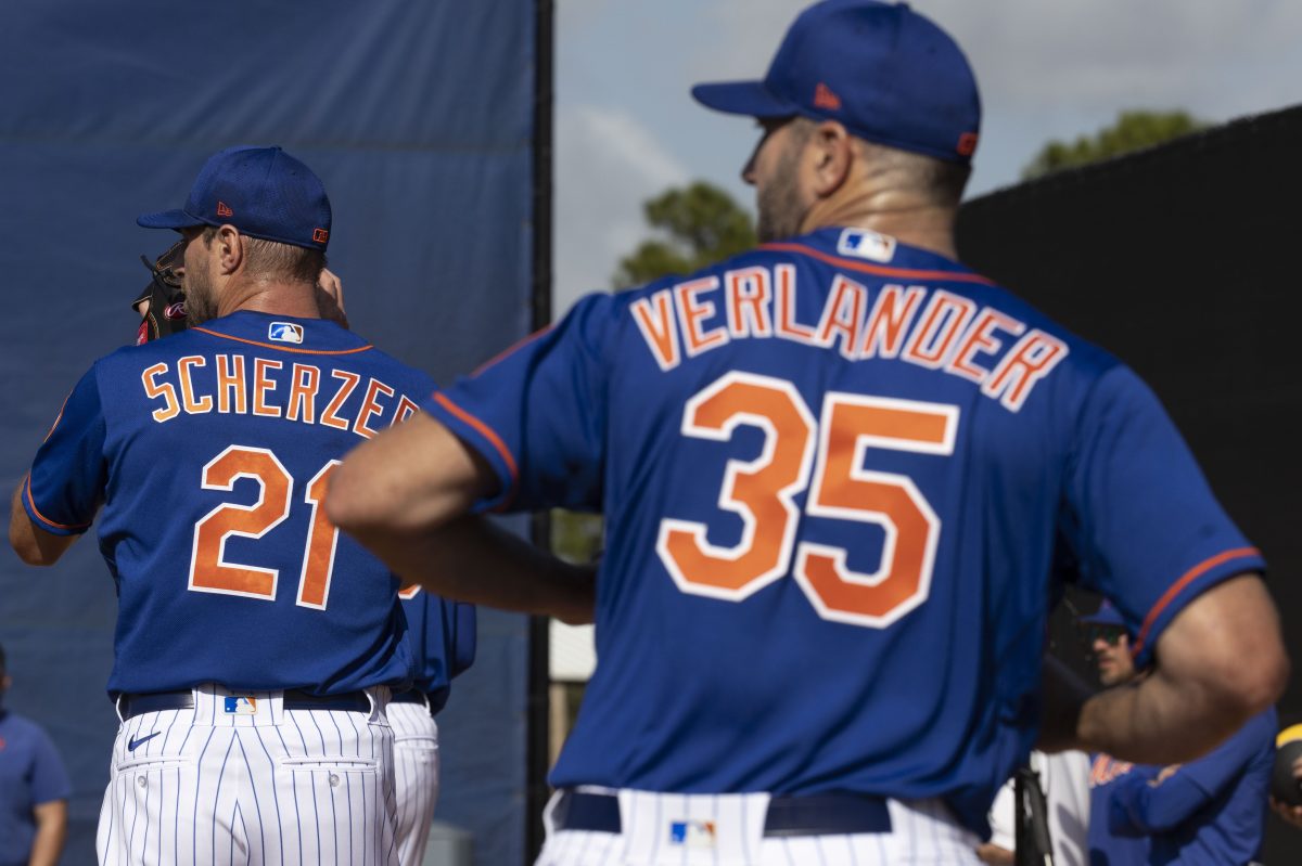 Ex-New York Mets pitchers Max Scherzer and Justin Verlander.