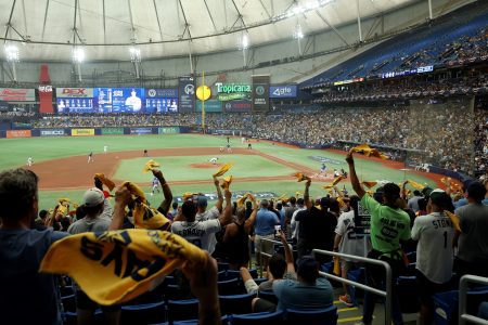 Tropicana Field during Game 1 of the 2023 Wild Card Series.