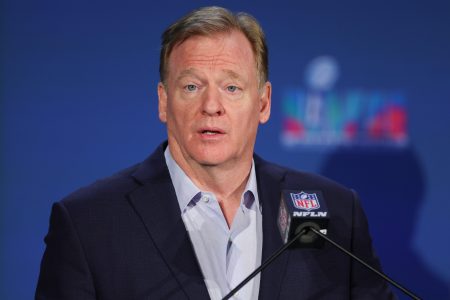 NFL commissioner Roger Goodell at Super Bowl LVII