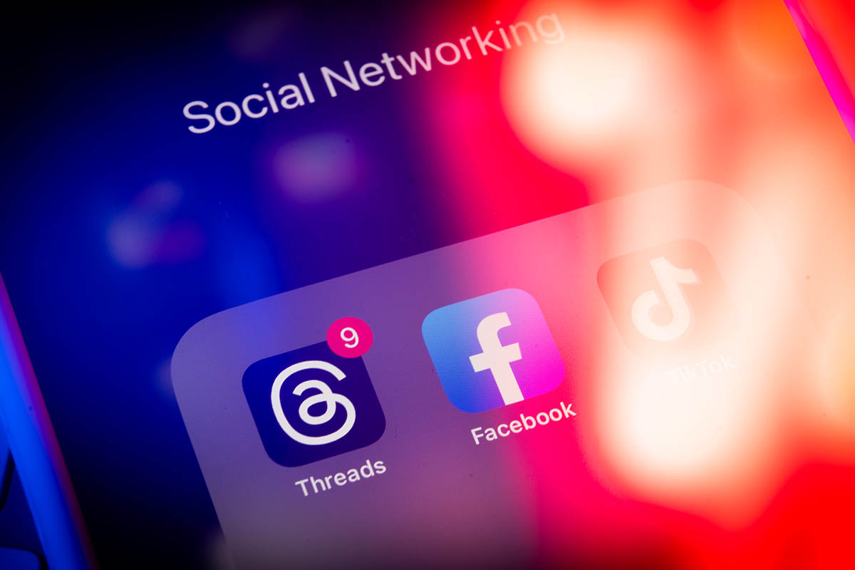 Social media applications including Facebook and Threads are seen on a mobile device home screen in this photo illustration on 06 July, 2023 in Warsaw, Poland.