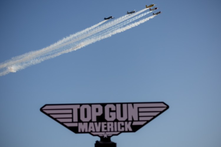 Fighter jets at a "Top Gun: Maverick" event
