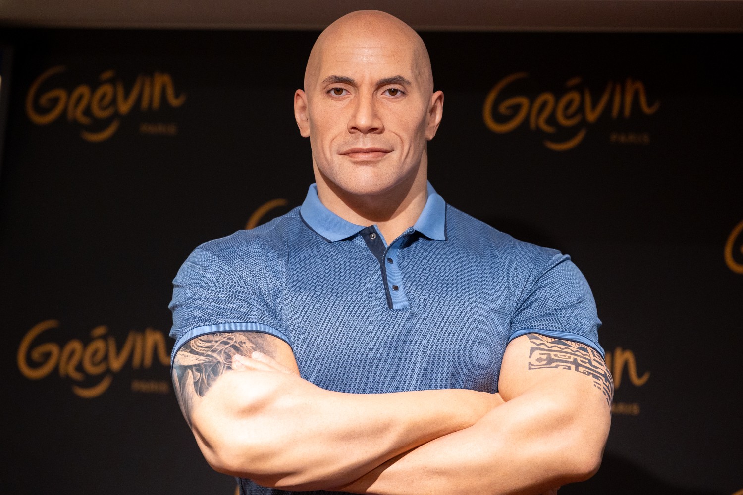 Wax figure of dwayne the rock johnson