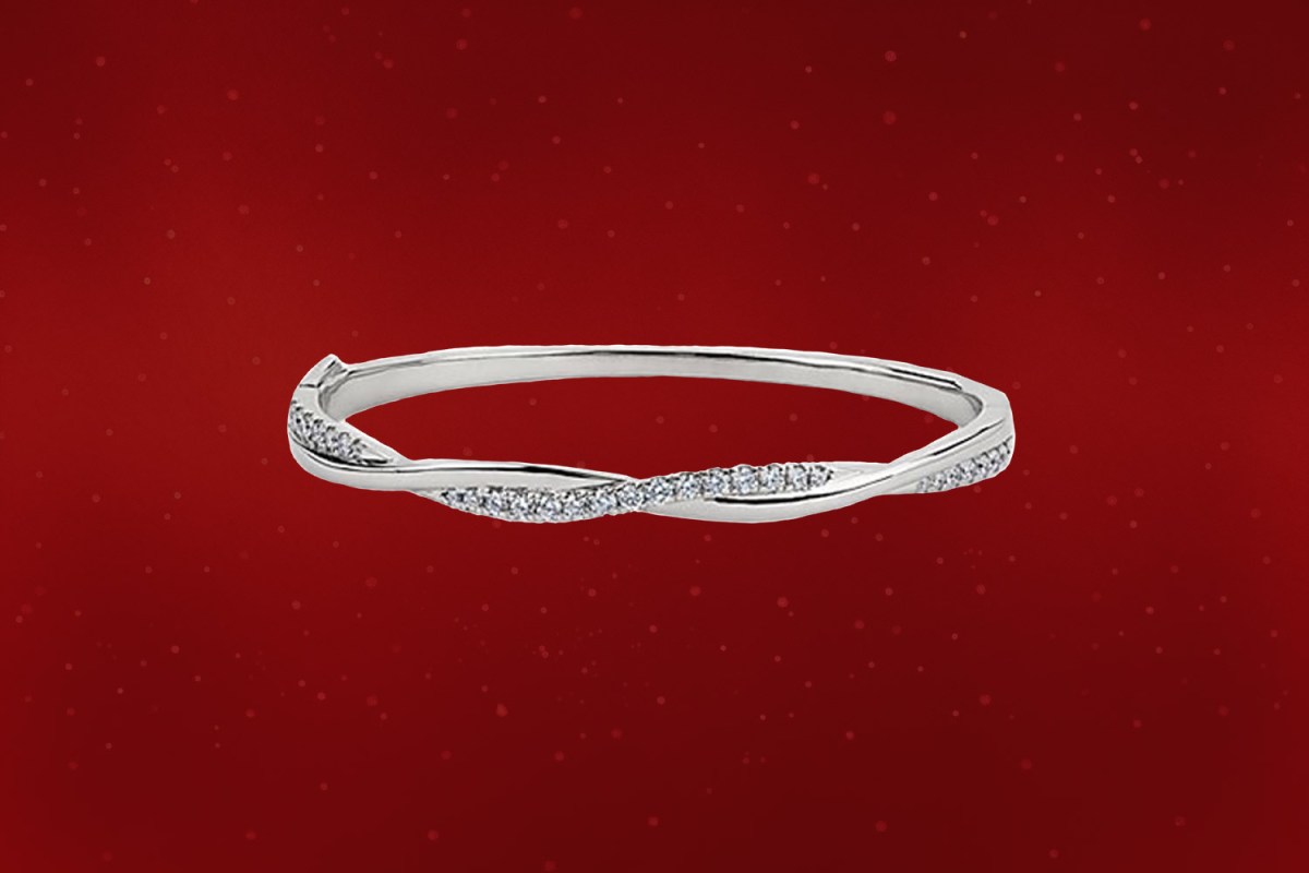 Blue Nile Twisting Diamond Bangle In 14k White Gold 