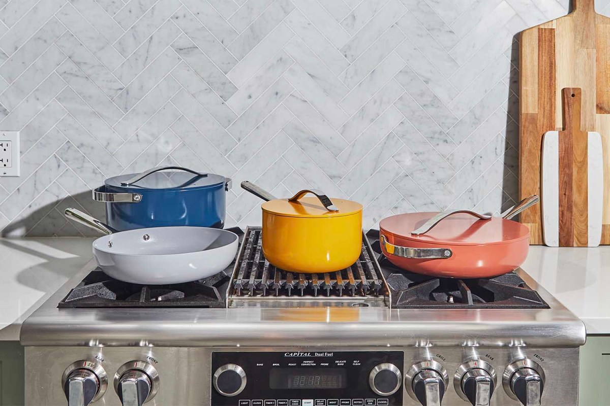 Caraway's best-selling Cookware Set.