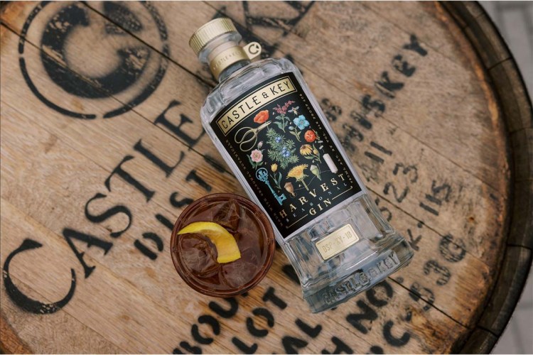A seasonal variety of gin from Castle & Key on a bourbon barrel
