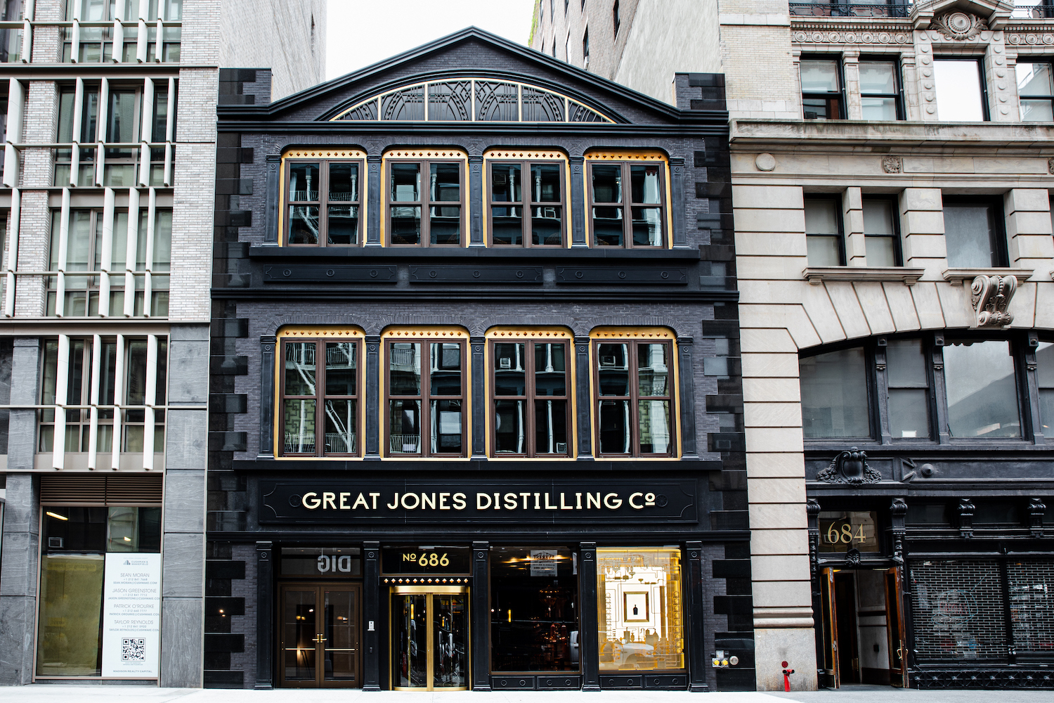exterior of great jones distilling co in manhattan