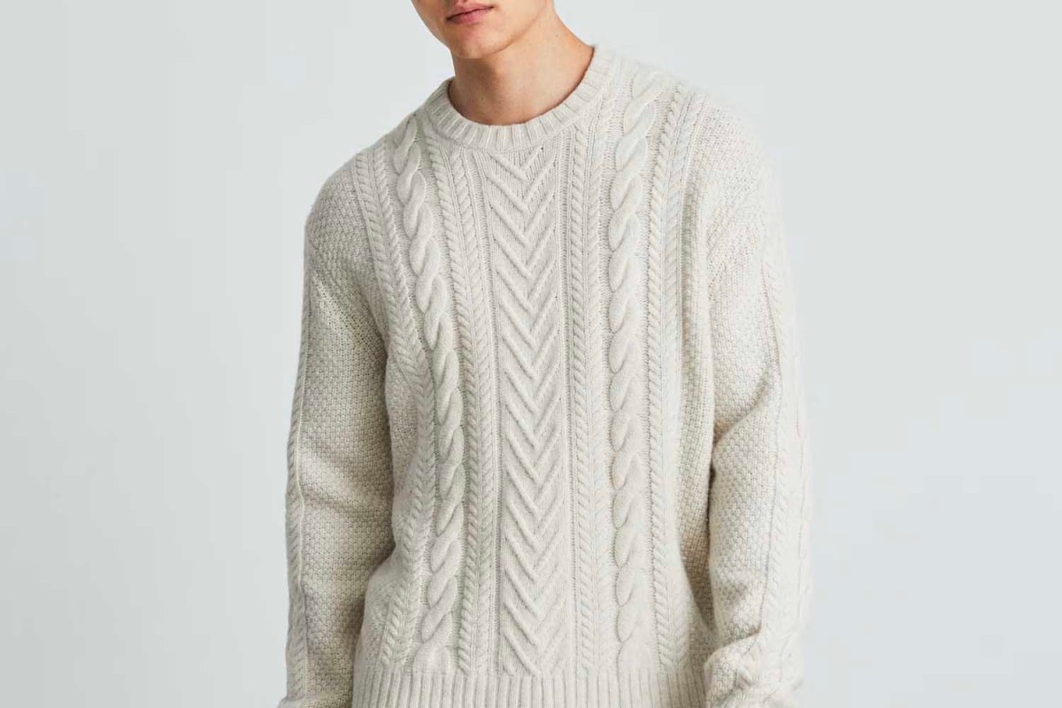 Everlane The Felted Merino Cable-Knit Crew