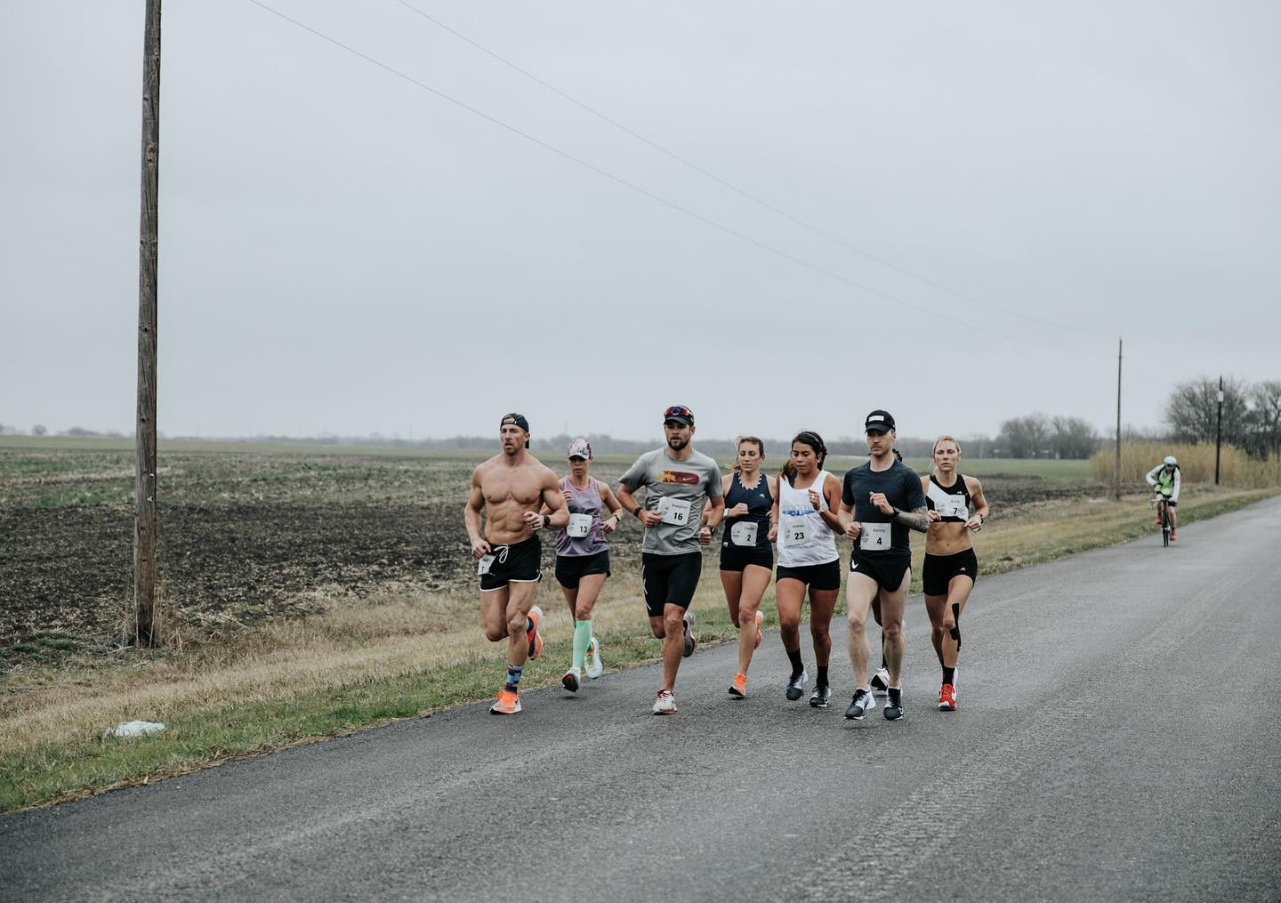 A group of runners during the Go One More Marathon. Nick Bare on the far left.