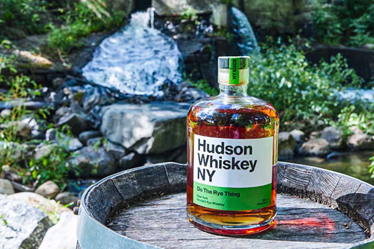 A bottle of Hudson Whiskey's Do the Rye Thing
