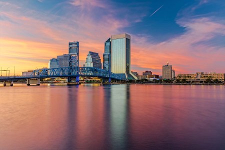The St. Johns River in Jacksonville, Florida. Here's where to stay, eat and play in Jacksonville.