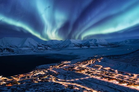 Longyearbyen, the most northern settlement in the world, in Svalbard